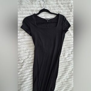 See You Monday Black Bodycon Dress. Side slit. Sz M